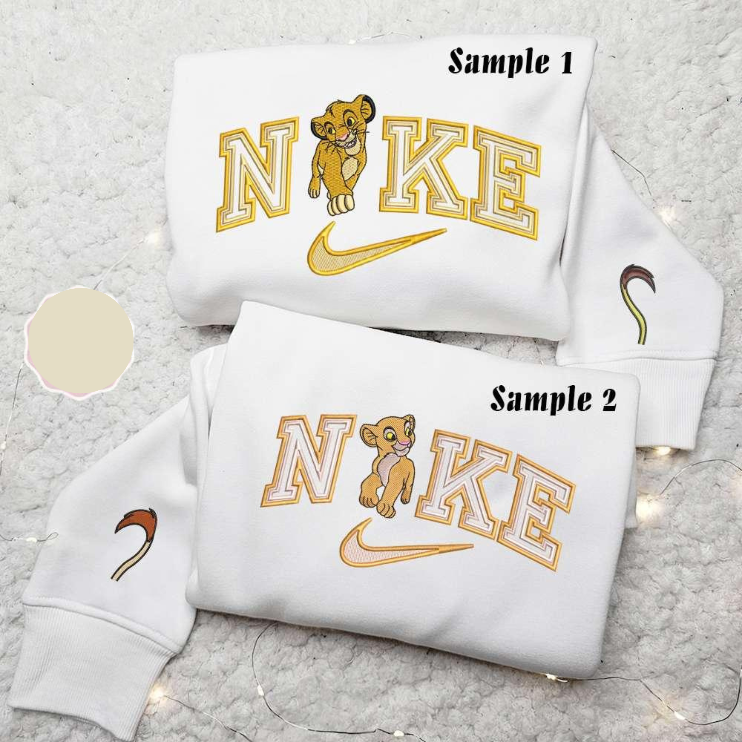 Simba And Nala x Nike Couple Embroidered Shirt Disney The Lion King Embroidered Hoodie Nike Inspired Embroidered Sweatshirt
