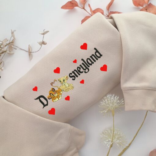 Simba & Nala Disneyland Embroidery, Disneyland Embroidered Sweatshirt, Movie Disney Inspired, Best Gifts Idea For Him Her