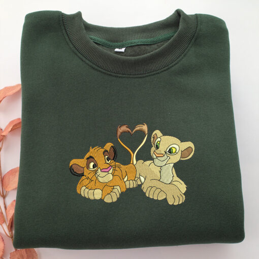 Simba & Nala Embroidery, Disneyland Embroidered Sweatshirt, Movie Disney Inspired, Best Gifts Idea For Him Her - Image 3