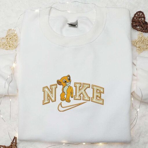 Simba X Nike Embroidered Shirt Disney The Lion King Embroidered Hoodie Best Gifts For Family