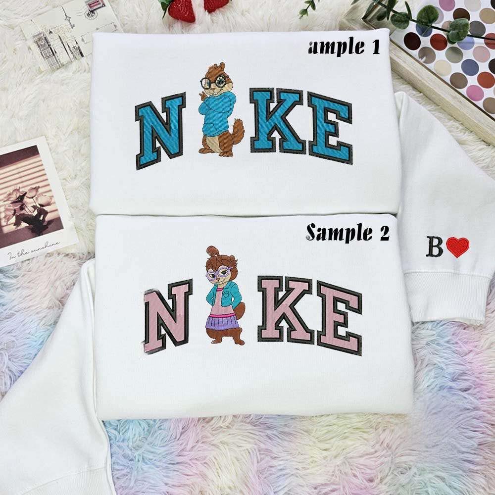 Simon And Jeanette Chipmunks Movie Embroidered Couples Shirts