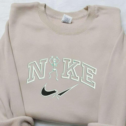 Skeleton x Nike Embroidered Sweatshirt Halloween Embroidered Shirt Nike Inspired Embroidered Shirt