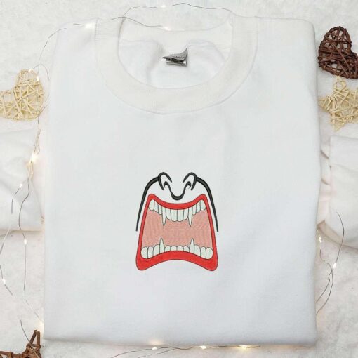 Smile Vampire Mouth Embroidered Hoodie Custom Embroidered Shirt Best Gift Ideas For Family