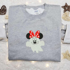 Smiling Boo Minnie Embroidered Shirt Disney Halloween Embroidered Shirt Best Halloween Gift Ideas