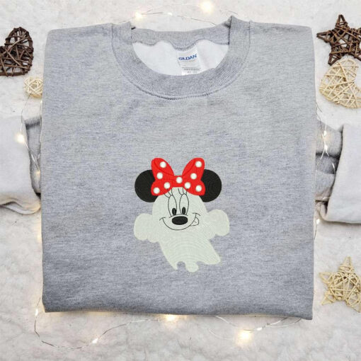 Smiling Boo Minnie Embroidered Shirt Disney Halloween Embroidered Shirt Best Halloween Gift Ideas