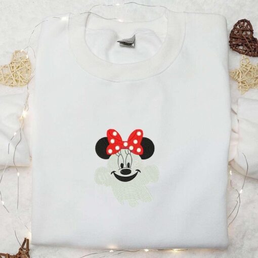Smiling Boo Minnie Embroidered Shirt Disney Halloween Embroidered Shirt Best Halloween Gifts for Family