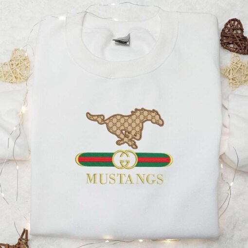 SMU Mustangs x Gucci Embroidered Shirt NCAA Sports Embroidered Hoodie Best Gift Idea