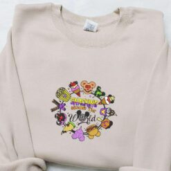 Snacking Around The World Embroidered Sweatshirt Disney Cartoon Embroidered Shirt Best Halloween Gift Ideas