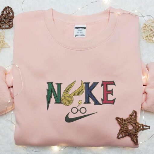 Snitch Ball x Nike Embroidered Shirt Harry Potter Movie Embroidered Hoodie Nike Inspired Embroidered Sweatshirt