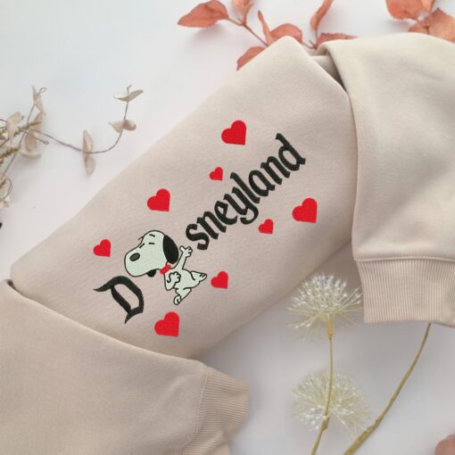 Snoopy Disneyland Embroidery, Disneyland Embroidered Sweatshirt, Movie Disney Inspired, Best Gifts Idea For Him Her