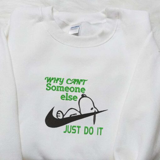 Snoopy Just Do It X Nike Embroidered Tshirt Nike Inspired Embroidered Shirt Best Gift For Family