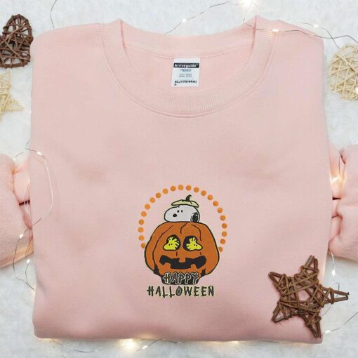 Snoopy Pumpkin Happy Halloween Embroidered Sweatshirt Disney Cartoon Embroidered Shirt Best Halloween Gift Ideas