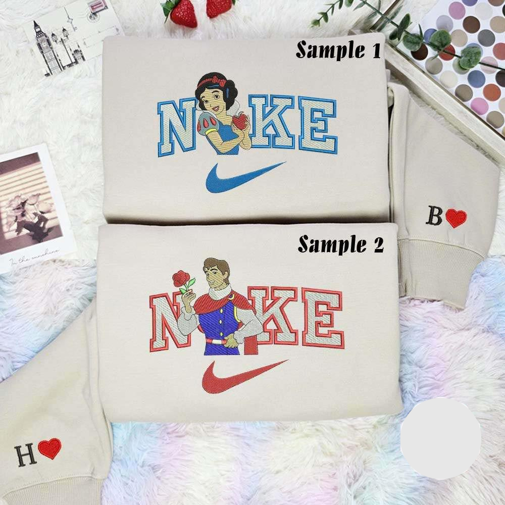 Snow White And Prince Florian Disney Characters Embroidered Couples Shirts
