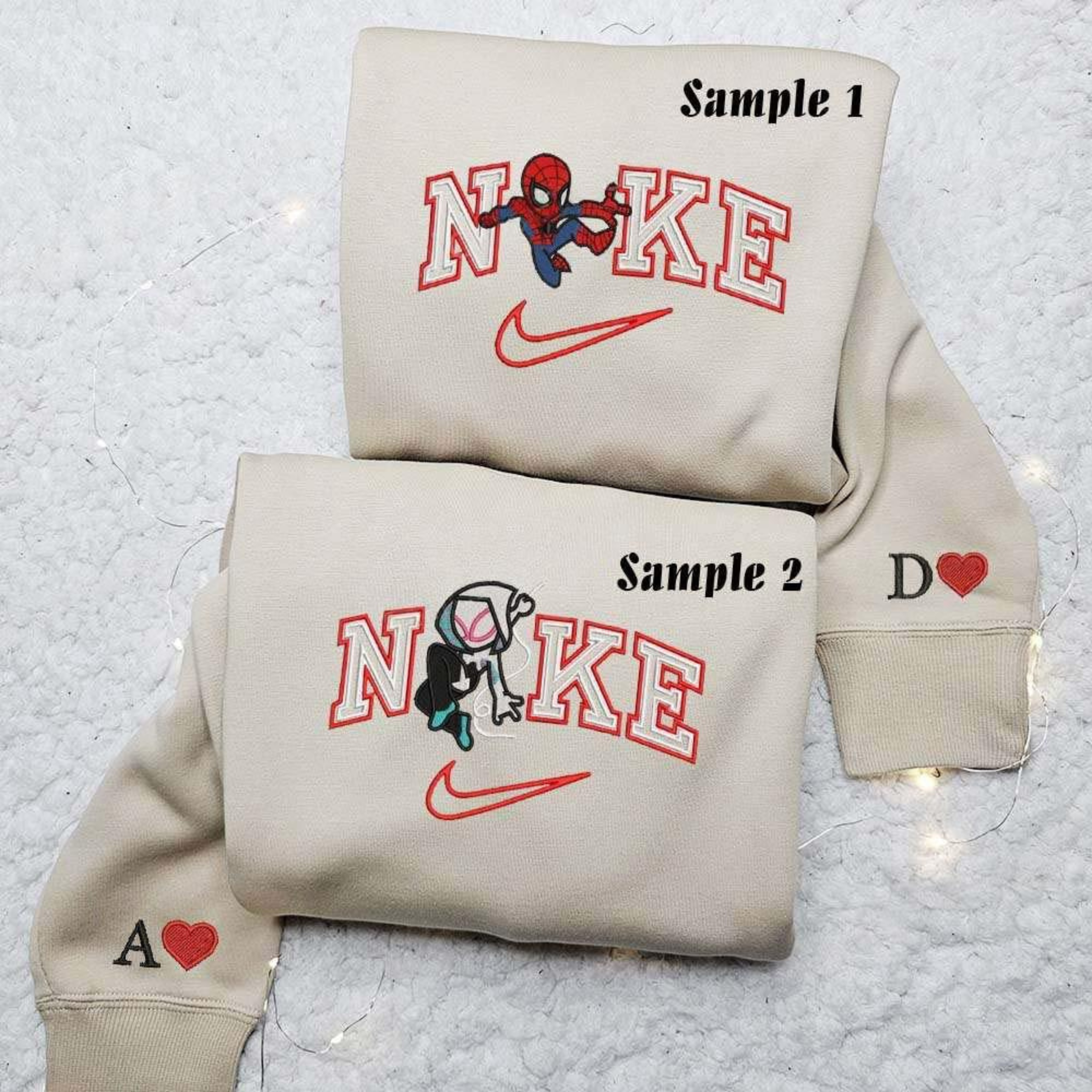 Spider Man And Spider Gwen Embroidered Couple Shirts