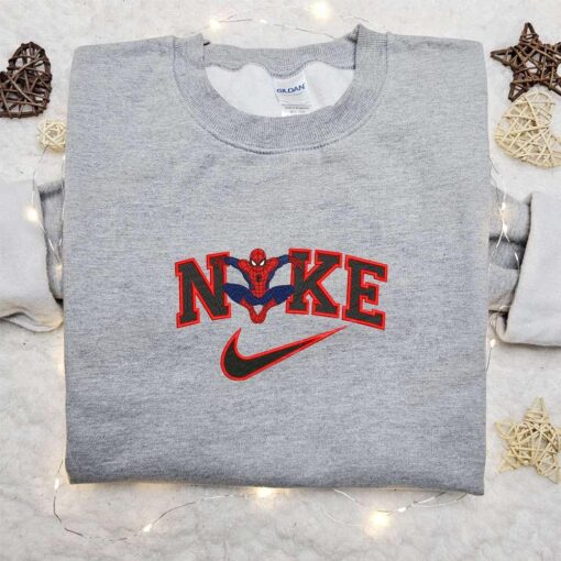 Spider Man x Nike Embroidered Shirt Marvel Superhero Embroidered Hoodie Nike Inspired Embroidered Sweatshirt