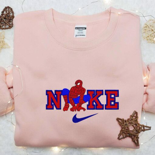 Spider Man x Nike Movie Embroidered Hoodie Marvel Cinematic Universe Embroidered Shirt Nike Inspired Embroidered Shirt