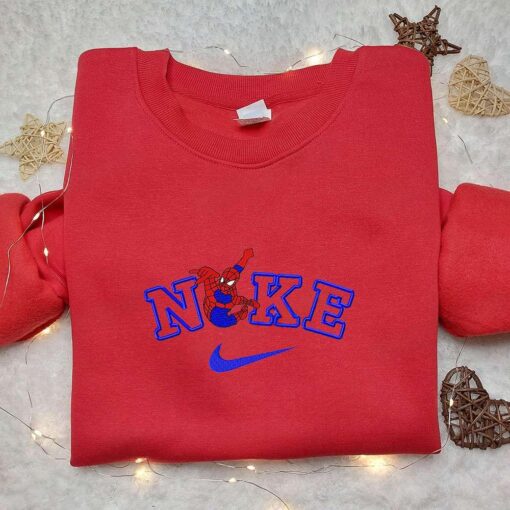 Spider Man x Nike Movie Embroidered Shirt Marvel Cinematic Universe Embroidered Shirt Nike Inspired Embroidered Shirt
