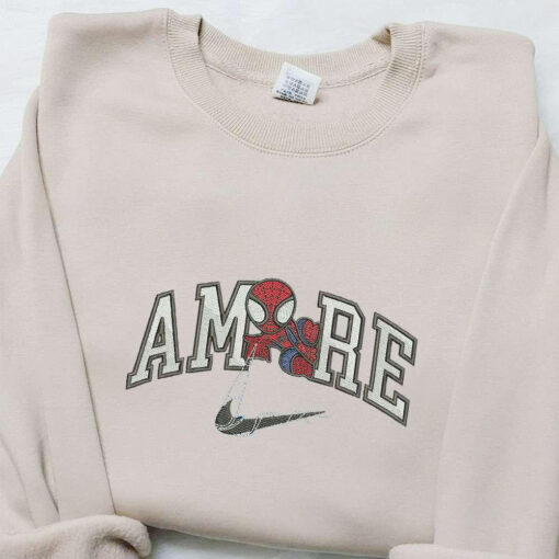 Spider Man x Swoosh Movie Embroidered Hoodie Marver Cinematic Universe Best Gift Ideas for Family