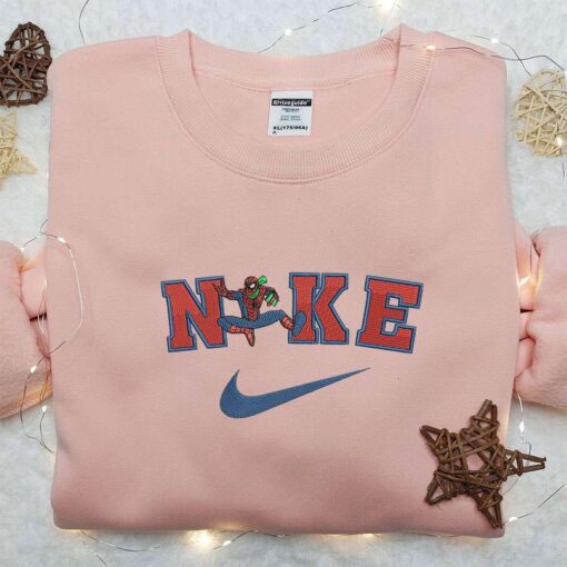 Spider Man Xmas x Nike Embroidered Sweatshirt Movie Embroidered Shirt Nike Inspired Embroidered Shir