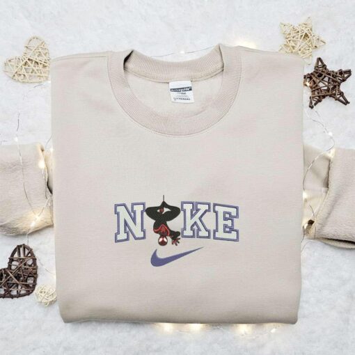Spiderman Upside Down x Nike Embroidered Shirt Marvel Superhero Movie Embroidered Hoodie Best Gift Idea