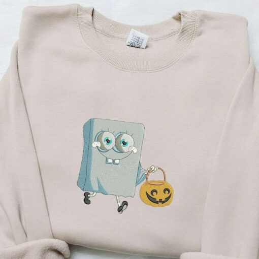 Spongebob Halloween Embroidered T shirt Cartoon Halloween Embroidered Hoodie Best Halloween Gift Ideas