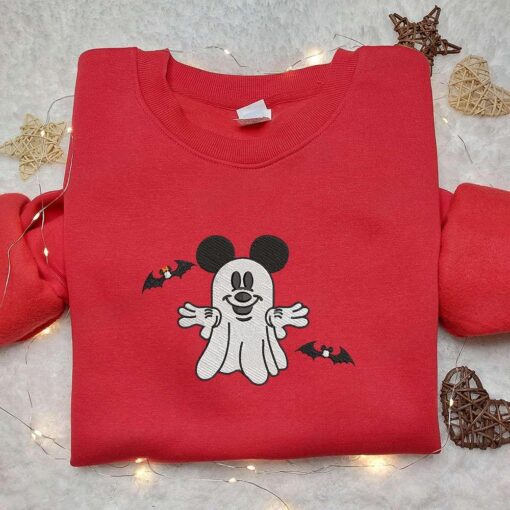 Spooky Mickey Mouse Retro Trendy Cute Bats Embroidered Shirt Disney Characters Embroidered Hoodie Best Halloween Gift Ideas