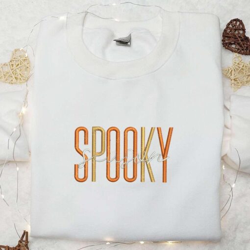 Spooky Season Embroidered Sweatshirt Halloween Embroidered Shirt Best Halloween Gift For Family