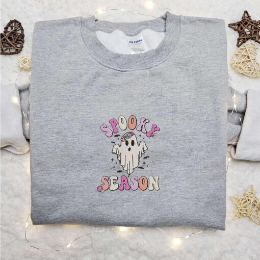 Spooky Season Ghost Embroidered Shirt Vintage Halloween Embroidered Hoodie Best Halloween Gift Ideas
