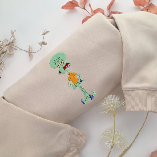 Squidward Embroidery, Disneyland Embroidered Sweatshirt, Movie Disney Inspired, Best Gifts Idea For Him Her