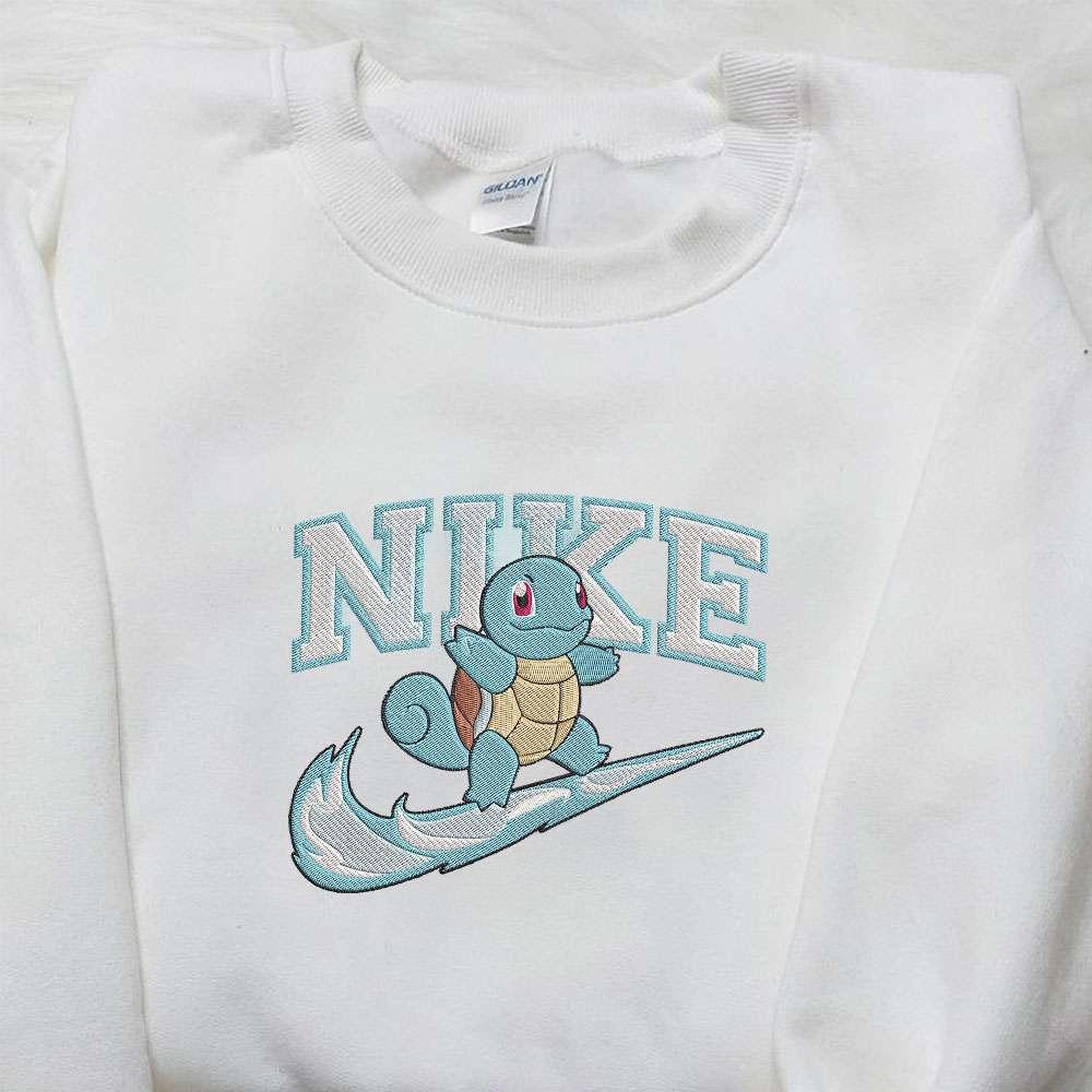 Squirtle x Nike Embroidered Sweatshirt Pokemon Embroidered Sweatshirt Nike Inspired Embroidered Shirt