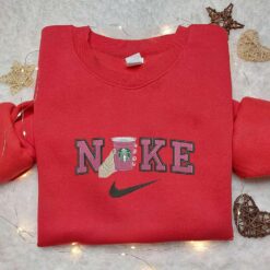 Starbuck x Nike Embroidered Sweatshirt Favorite Drink Embroidered Shirt Nike Inspired Embroidered Shirt