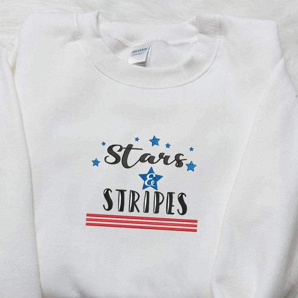 Stars Stripes Embroidered Shirt Best Patriotic Shirts National Day Gifts
