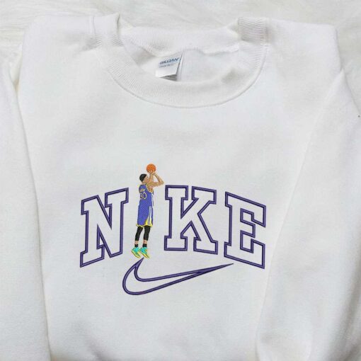 Steph Curry x Nike Embroidered Sweatshirt Golden State Warriors NBA Sport Embroidered Shirt Nike Inspired Embroidered Shirt