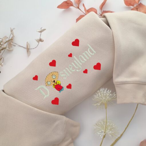 Stewie Griffin Disneyland Embroidery, Disneyland Embroidered Sweatshirt, Movie Disney Inspired, Best Gifts Idea For Him Her