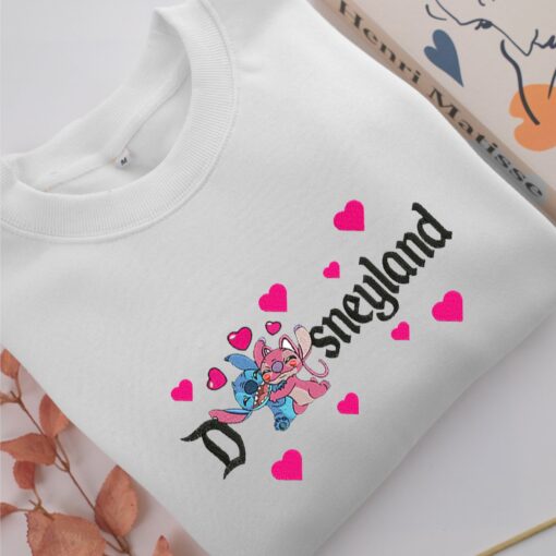 Stitch & Angel Disneyland Embroidery, Disneyland Embroidered Sweatshirt, Movie Disney Inspired, Best Gifts Idea For Him Her - Image 2