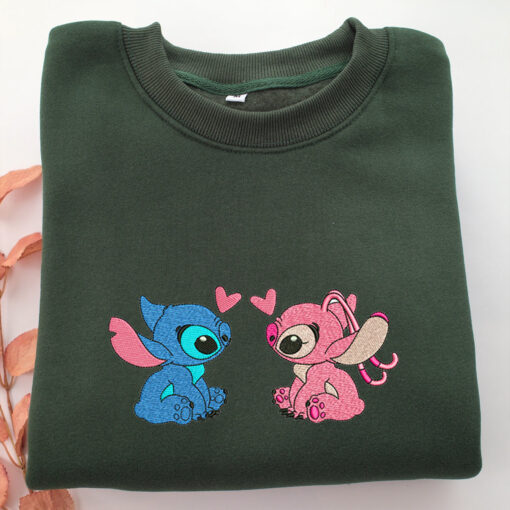 Stitch & Angel Embroidery, Disneyland Embroidered Sweatshirt, Movie Disney Inspired, Best Gifts Idea For Him Her - Image 5