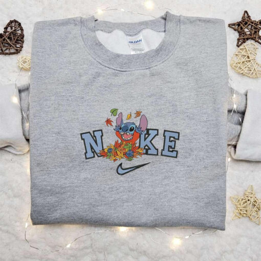 Stitch Autume x Nike Embroidered Sweatshirt Horror Movie Halloween Embroidered Shirt Best Halloween Gift Ideas