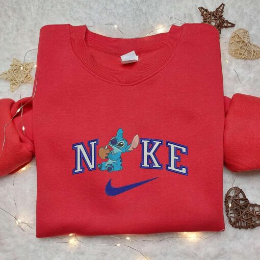 Stitch Coconut x Nike Embroidered Sweatshirt Lilo and Stitch Cartoon Embroidered Shirt Nike Inspired Embroidered Shirt