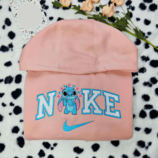 Stitch Cute Heart Butterfly Embroidered Shirt
