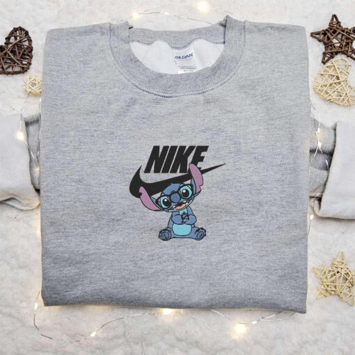 Stitch Disney x Nike Cartoon Embroidered Hoodie Disney Characters Embroidered Shirt Best Gift Ideas for Family