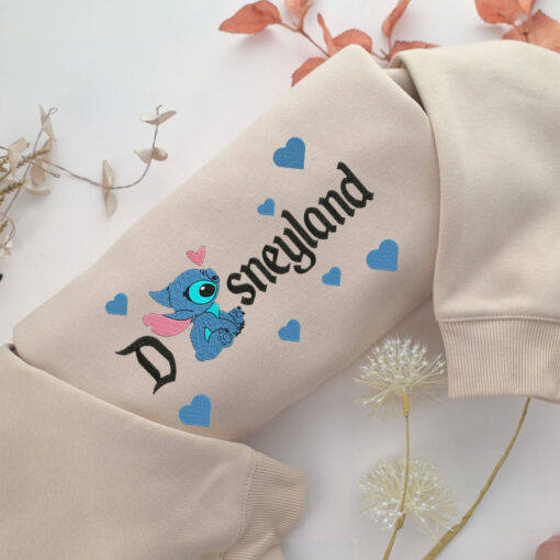 Stitch Disneyland Embroidery, Disneyland Embroidered Sweatshirt, Movie Disney Inspired, Best Gifts Idea For Him Her