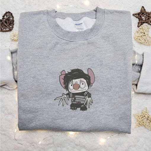 Stitch Edward Scissorhands Embroidered Shirt Disney Characters Embroidered Hoodie Best Halloween Gift Ideas