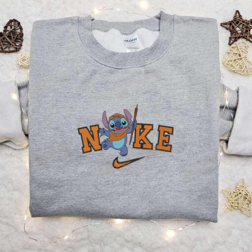 Stitch Halloween x Nike Embroidered Sweatshirt Walt Disney Characters Embroidered Shirt Best Halloween Gift Ideas