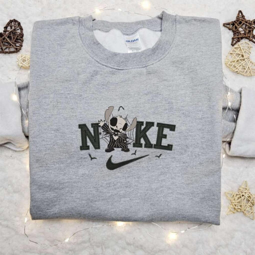 Stitch Jack Halloween x Nike Embroidered Sweatshirt Horror Movie Halloween Embroidered Shirt Best Halloween Gift Ideas