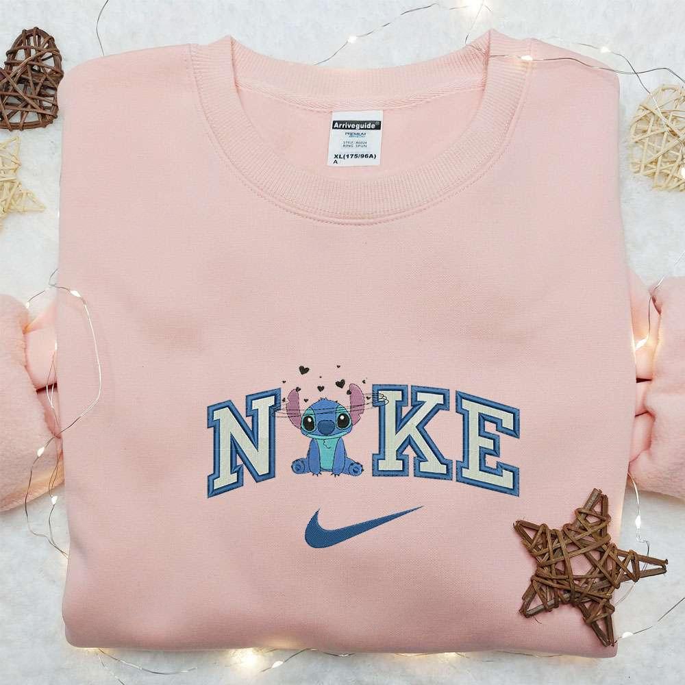 Stitch Love Confuse x Nike Embroidered Sweatshirt Lilo and Stitch Disney Embroidered Shirt The Best Valentine Gift