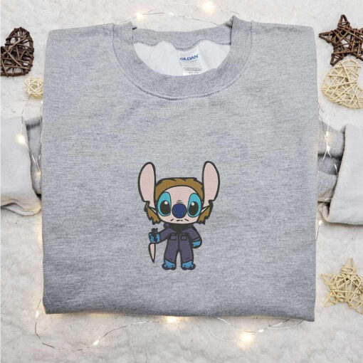 Stitch Michael Myers Embroidered Shirt Disney Characters Embroidered Hoodie Best Halloween Gift Ideas