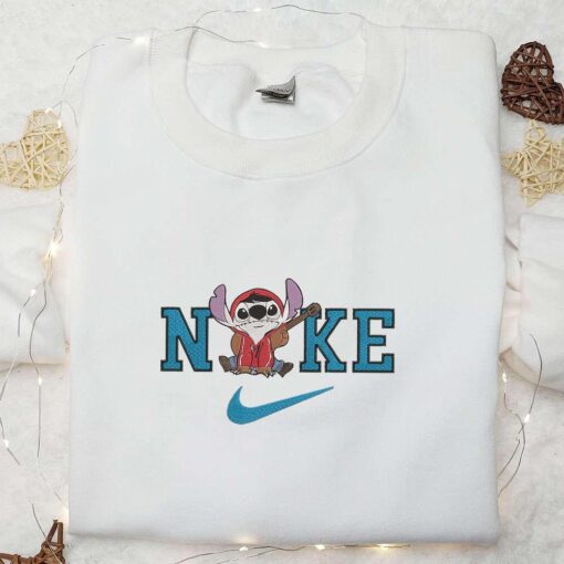 Stitch Miguel x Nike Embroidered Shirt Funny Disney Characters Embroidered T shirt Nike Inspired Embroidered Sweatshirt