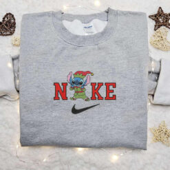 Stitch on Elf x Nike Embroidered Sweatshirt Movie St Patricks Day Embroidered Shirt Best Birthday Gift Ideas