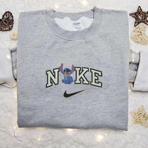 Stitch Shout x Nike Cartoon Embroidered Sweatshirt Disney Characters Embroidered Shirt Best Gift Ideas for Family