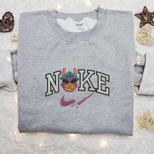 Stitch Witch x Nike Embroidered Hoodie Nike Inspired Embroidered Shirt Best Halloween Gift Ideas